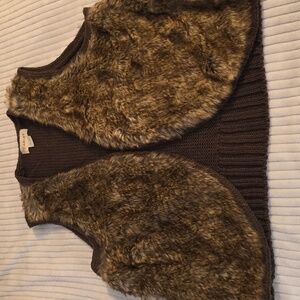 Ariat Women's Dark Brown Faux Fur Sweater Vest